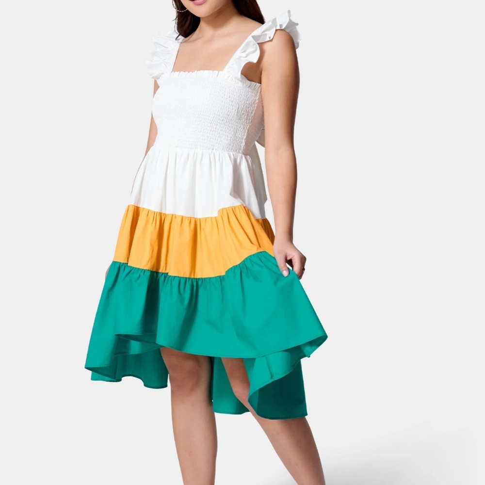 Color Block Ruffle Dress - Picture 4 of 7